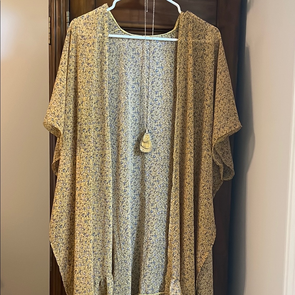 Gold and Purple Asymmetrical Dolman Sleeve Blouse